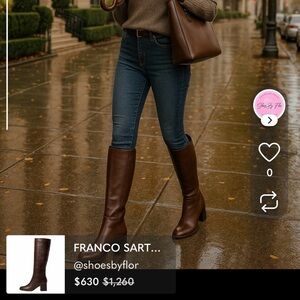 FRANCO SARTO / Anberlin / Brown / Leather / Knee-High / Boots / Size 5.5